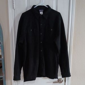 Patagonia Synchilla Black Fleece Shirt Snap Button